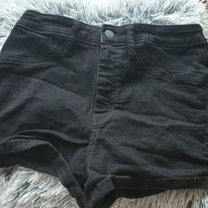 High Waisted Black Shorts